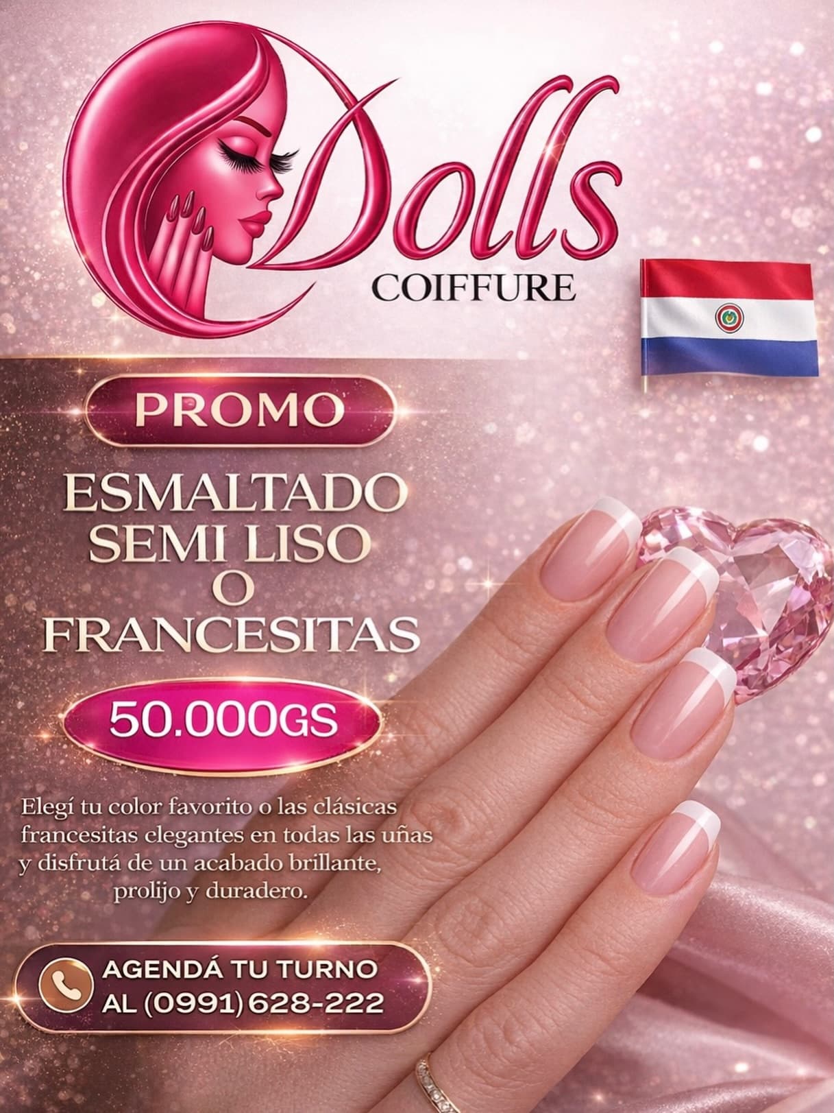 Promoción esmaltado semi permanente con francesitas
